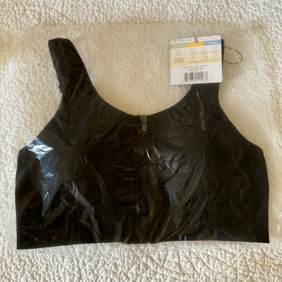 Prairie Wear HUGGER VIDA Women X-Large 42-44 Black Stretch Compression Zip Bra - Picture 1 of 15